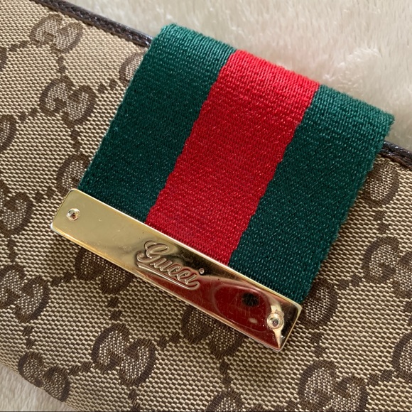 👑✅PRICE FIRM✅ AUTHENTIC Gucci Web Long Wallet - Picture 4 of 17